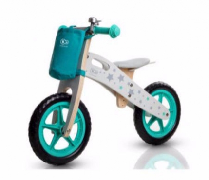 Bild zeigt: Kinderkraft Runner Laufrad aus Holz mit Tasche und Klinge